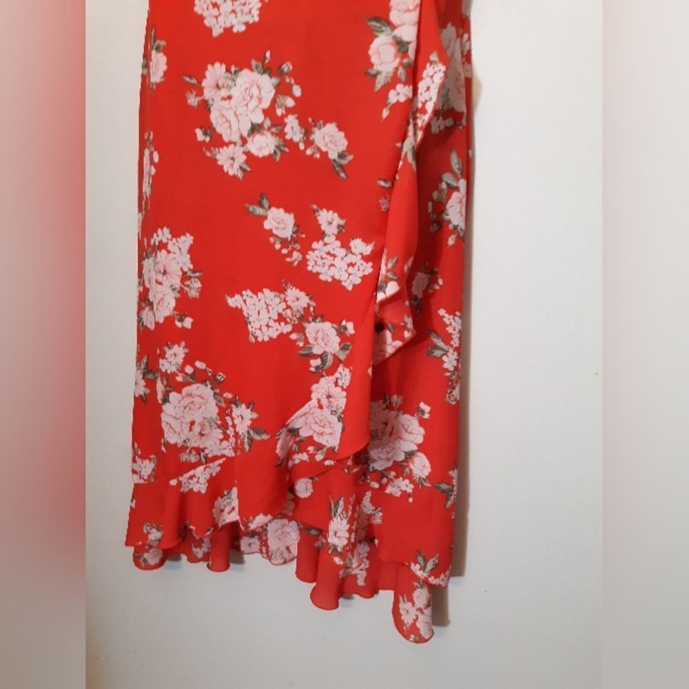 Favlux Fashion red floral cold shoulder dress - Picture 5 of 7